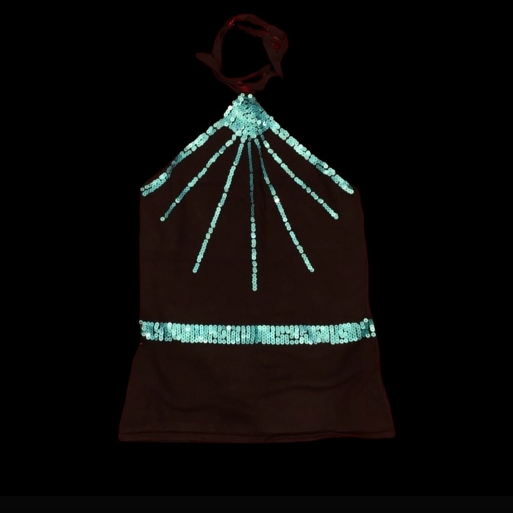 Y2K sparkly knit halter
